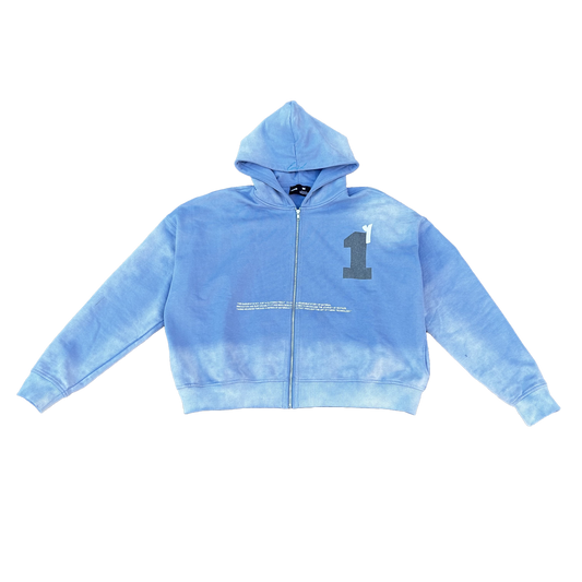 OMBRAGÉ ZIP UP - PASTEL BLUE