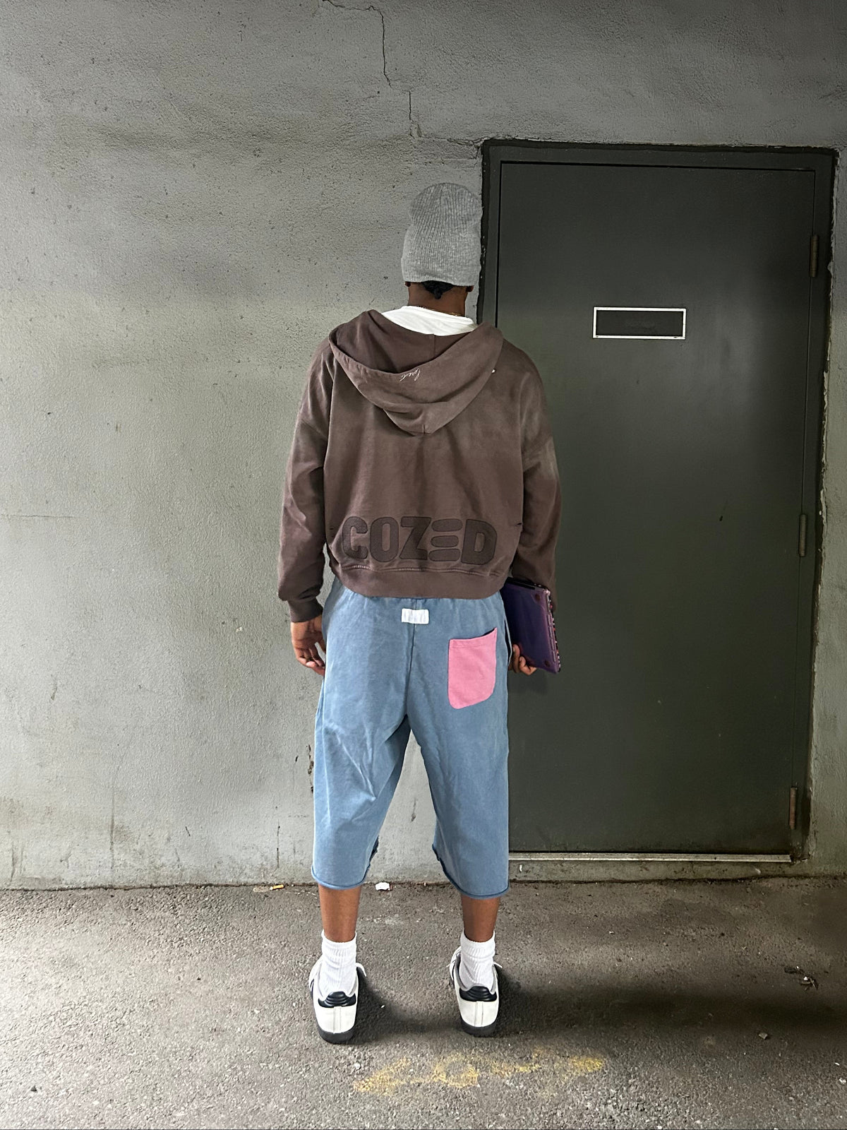 PATENT SHORTS CERULEAN