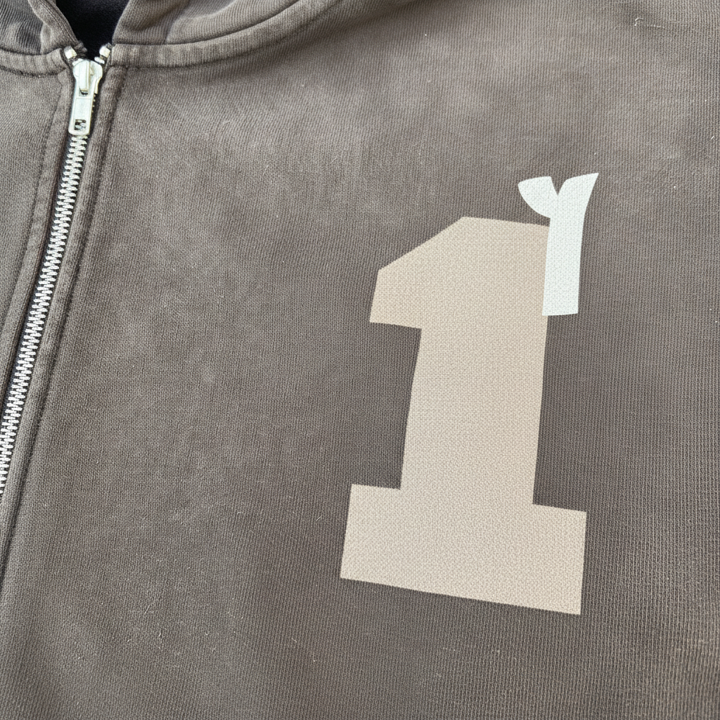 OMBRAGÉ ZIP UP - MOCHA